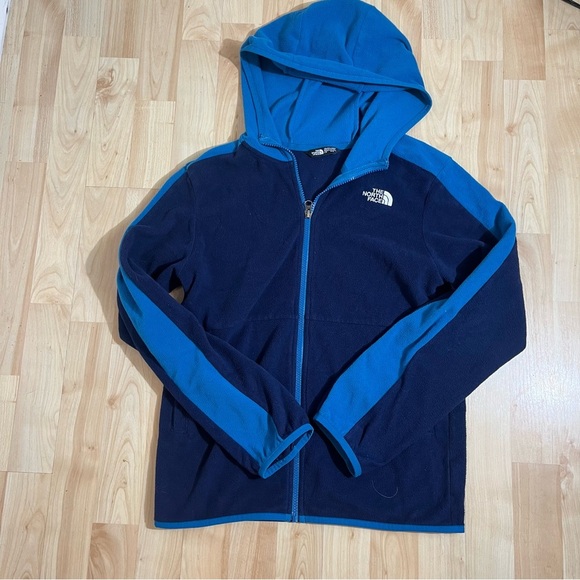 THE NORTH FACE Glacier Full Zip Hoodie Boys Tnf Navy Youth Size Large - Picture 1 of 6
